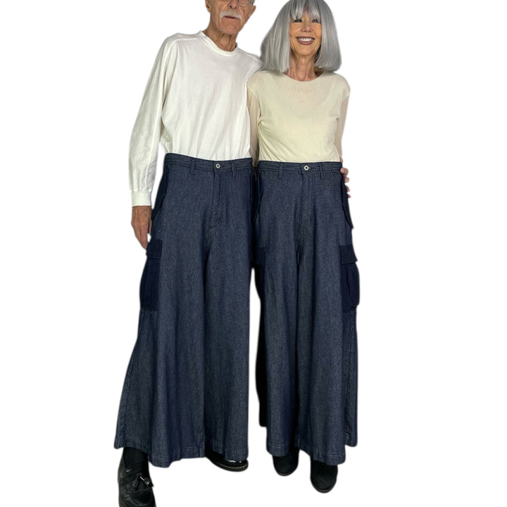 HAKAMA CARGO DENIM PANT