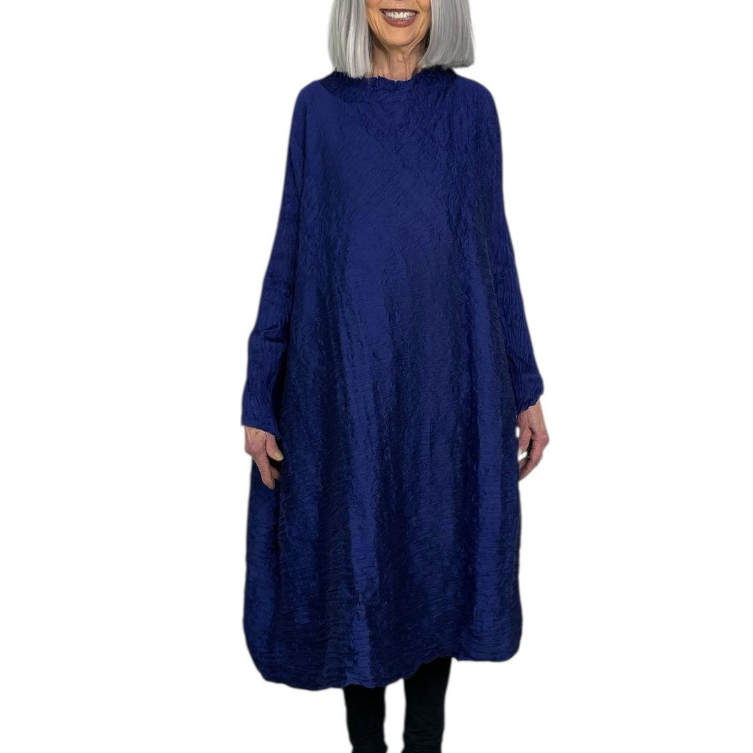 HORIZONTAL PLEAT LINED DRESS