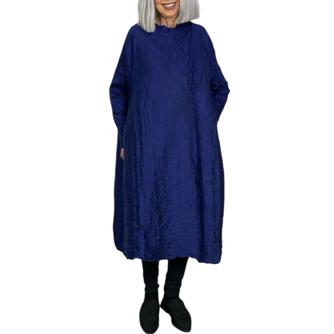 HORIZONTAL PLEAT LINED DRESS