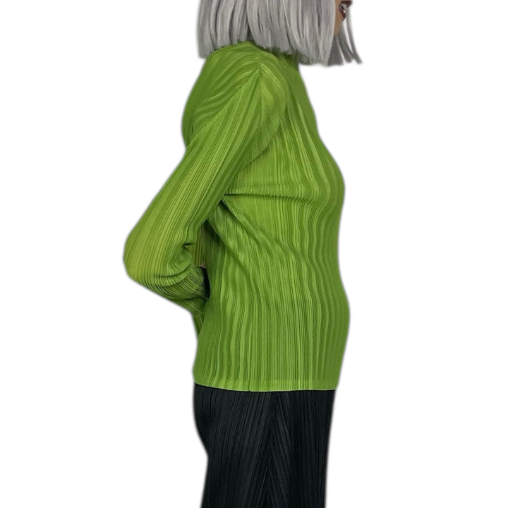 RIB PLEATS NOVEMBER HI-NECK TOP