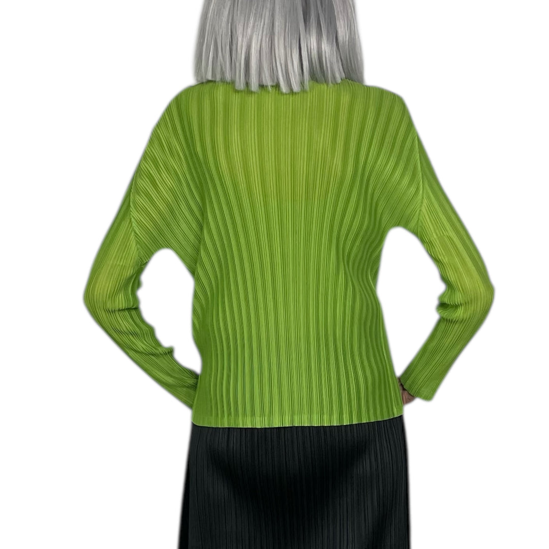 RIB PLEATS NOVEMBER HI-NECK TOP