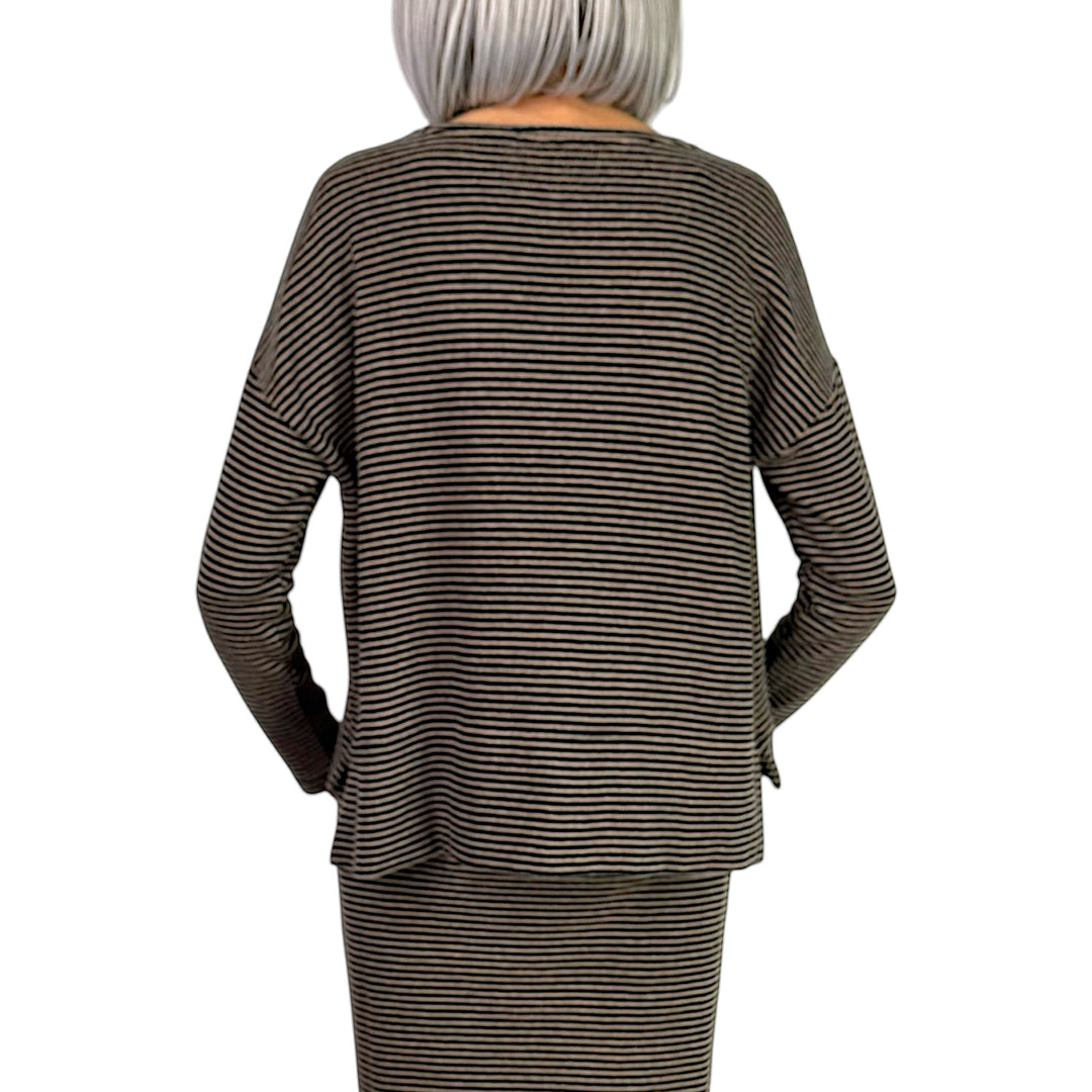 ALISON MICRO-STRIPE TOP
