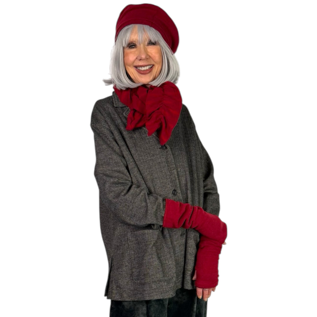 FROU STRIPED RUFFLED SCARF