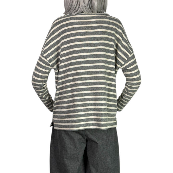 JADE STRIPED HI-NECK TOP