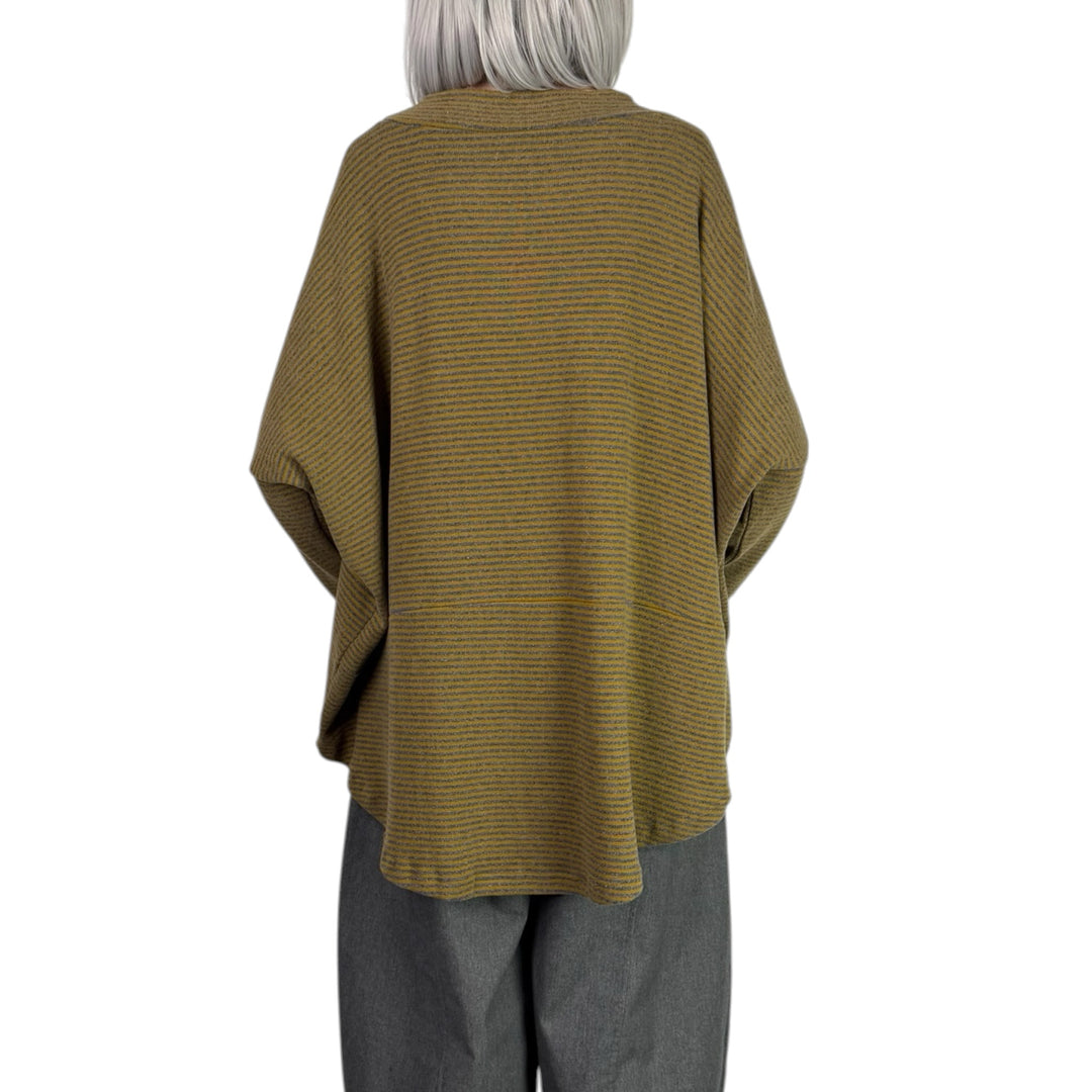 SPINO MICROSTRIPE MOCK NECK TOP