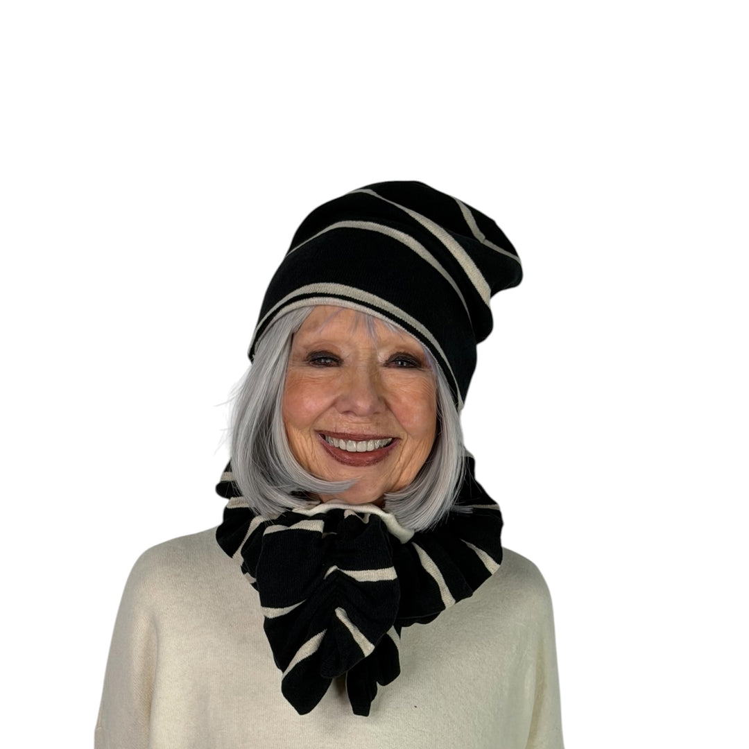 FROU STRIPED RUFFLED SCARF