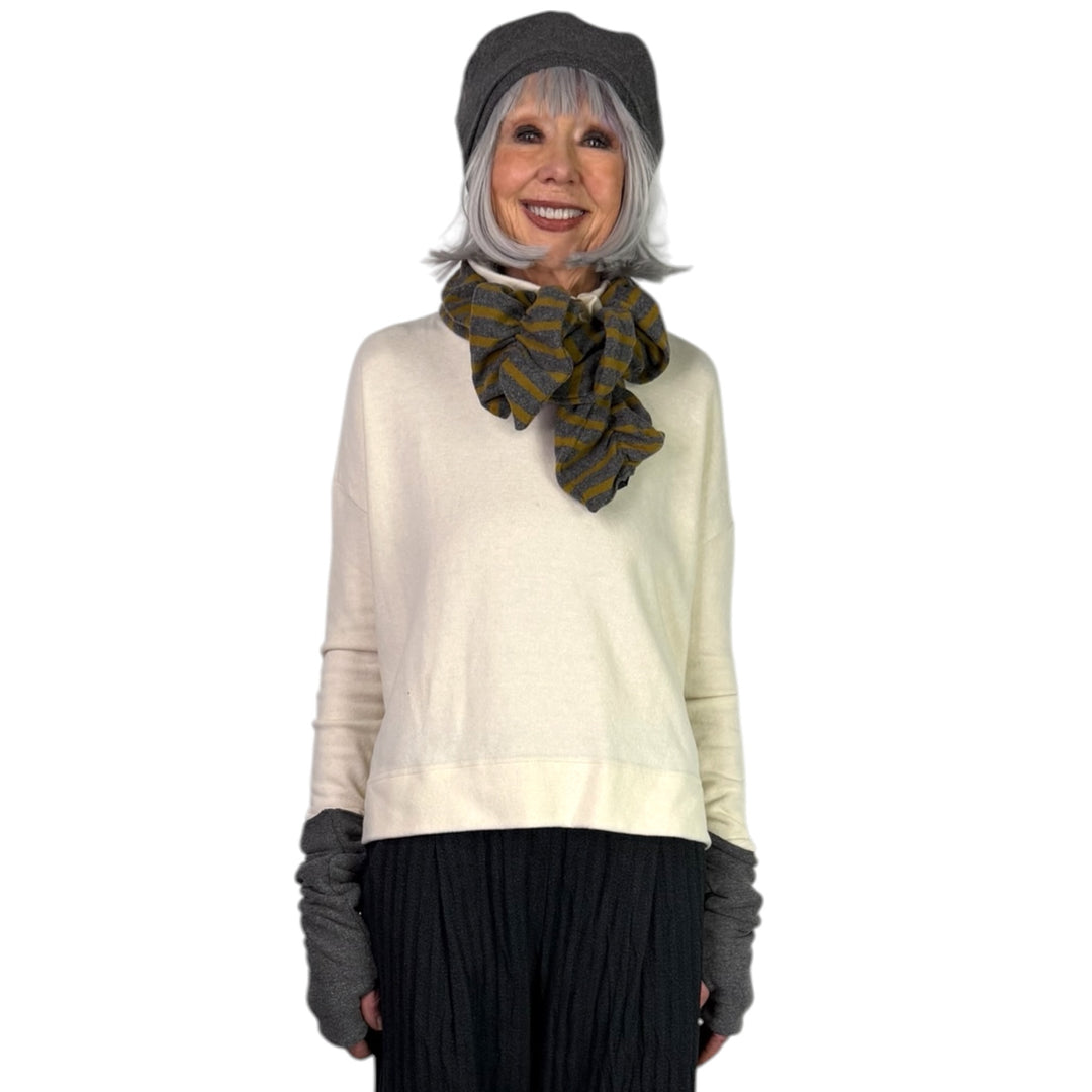 FROU STRIPED RUFFLED SCARF