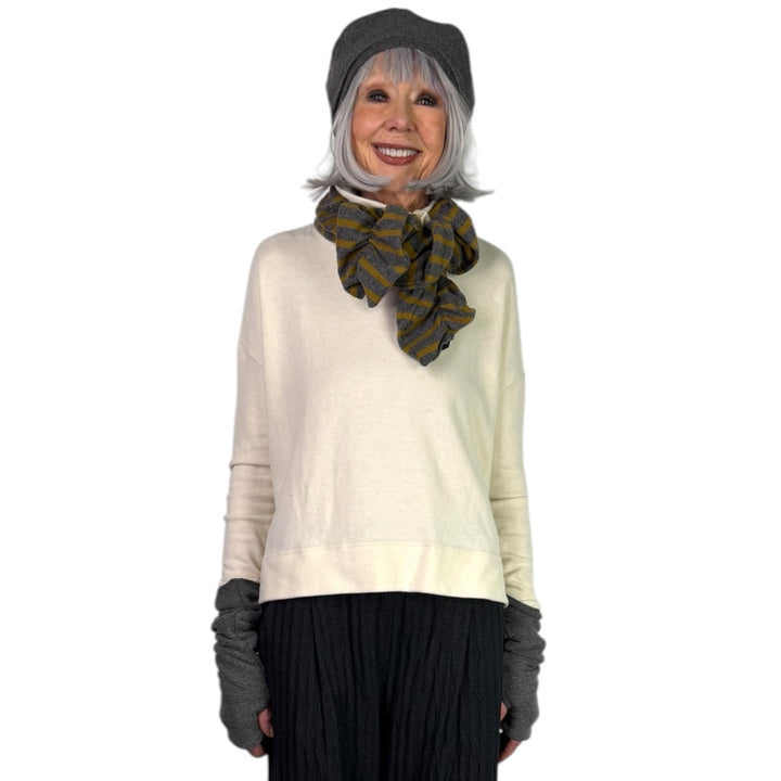 FROU STRIPED RUFFLED SCARF