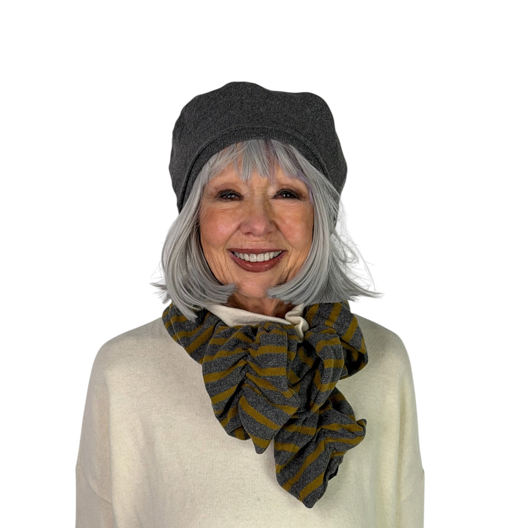 FROU STRIPED RUFFLED SCARF