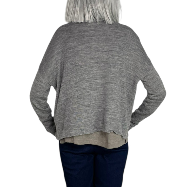 ROUND NECK KNIT CARDIGAN