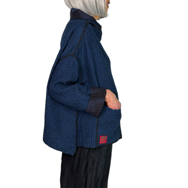 WAFFLE FUNNEL NECK TOP