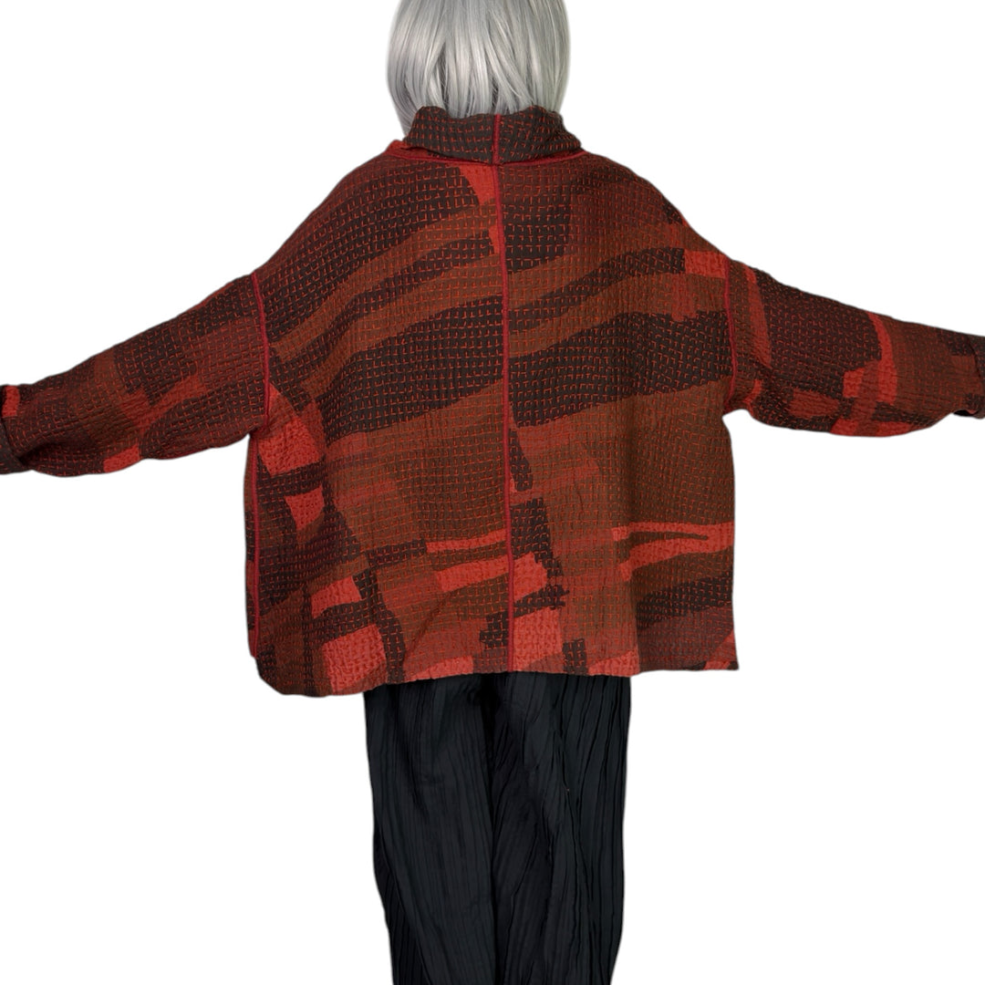 WAFFLE FUNNEL NECK TOP