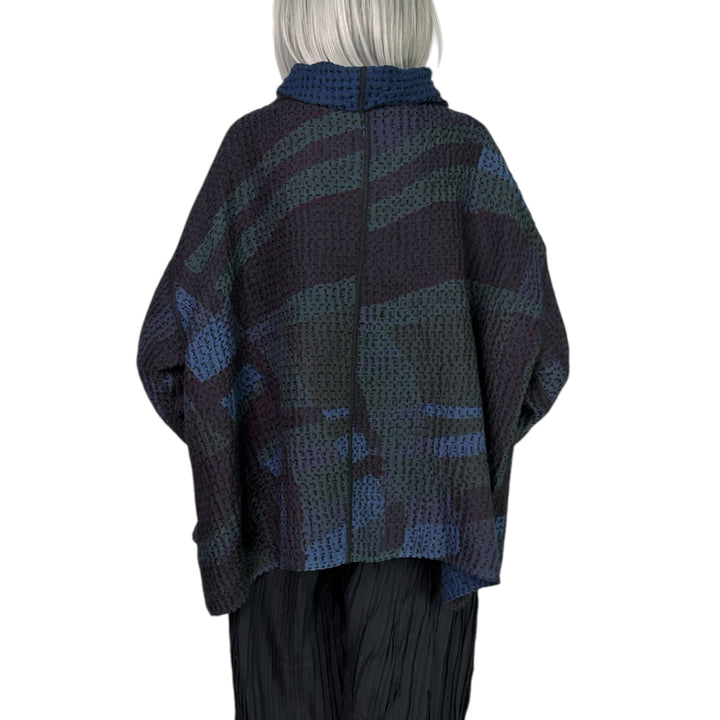 WAFFLE FUNNEL NECK TOP