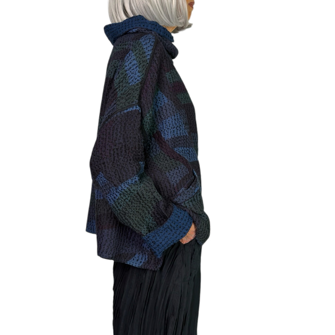 WAFFLE FUNNEL NECK TOP