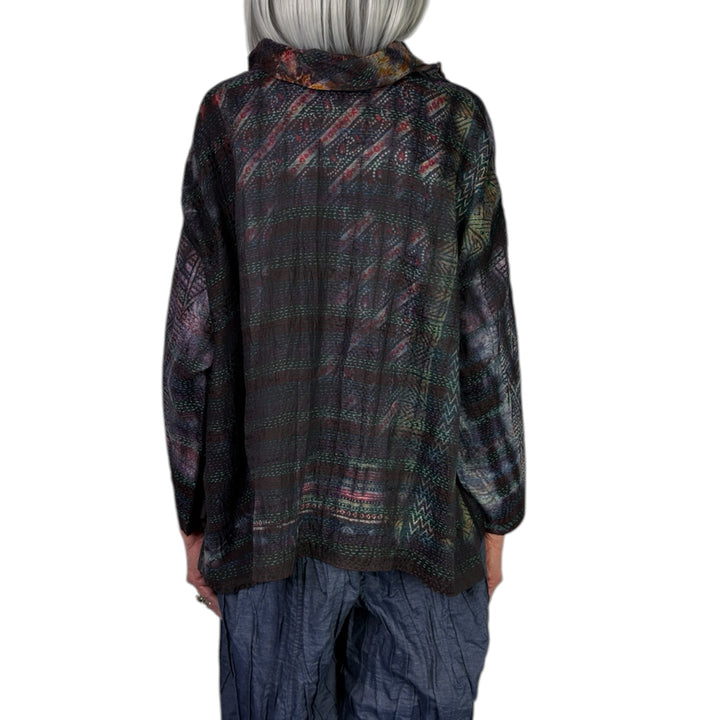 TIE DYE COWL NECK PULLOVER