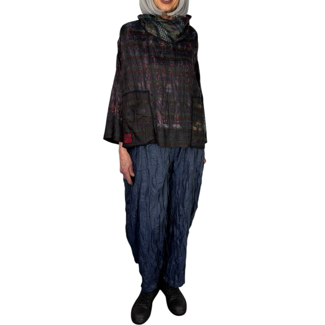 TIE DYE COWL NECK PULLOVER