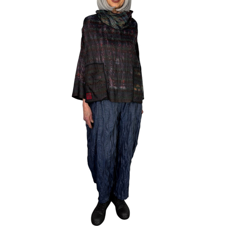 TIE DYE COWL NECK PULLOVER