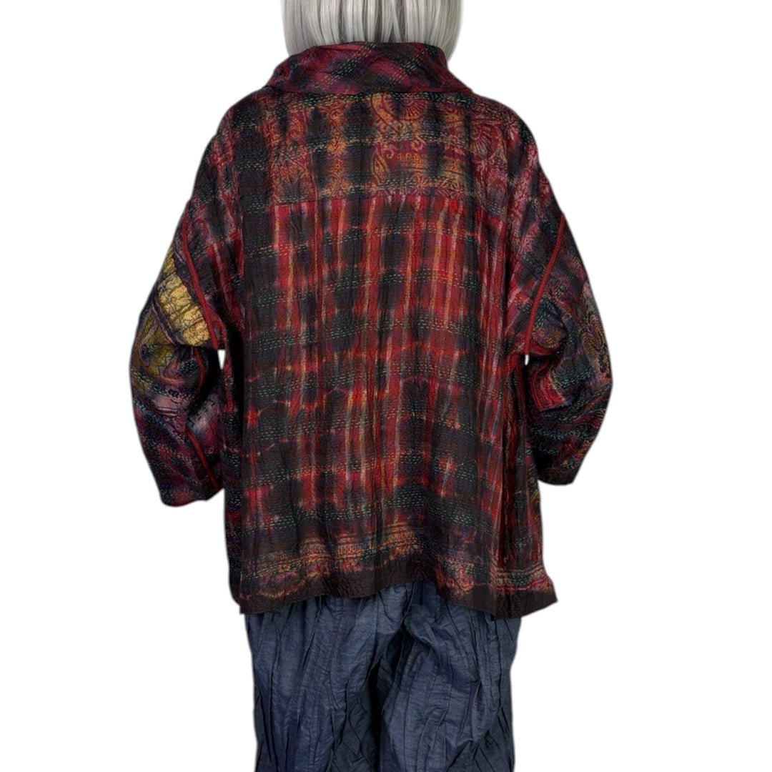 TIE-DYE COWL NECK PULLOVER