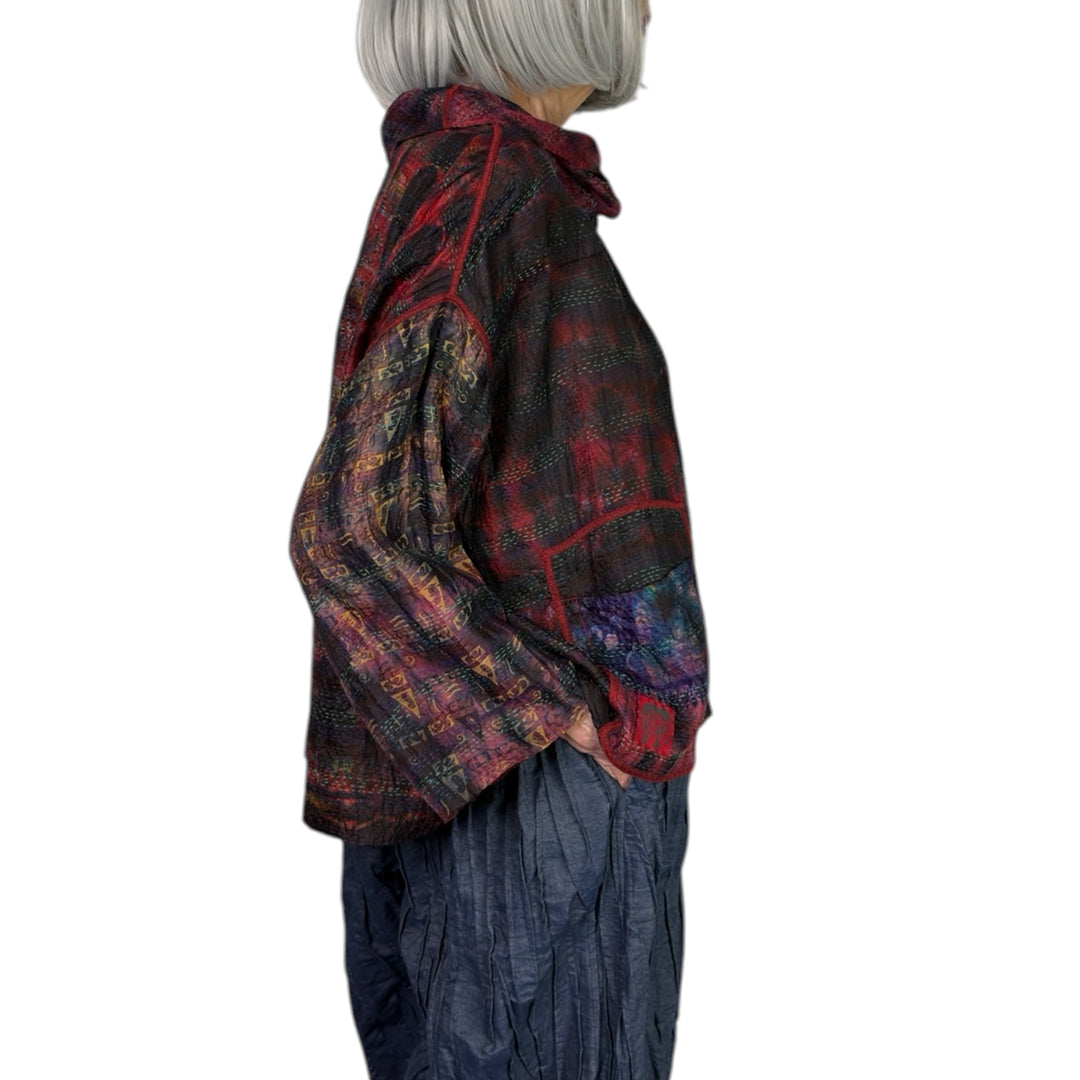 TIE-DYE COWL NECK PULLOVER