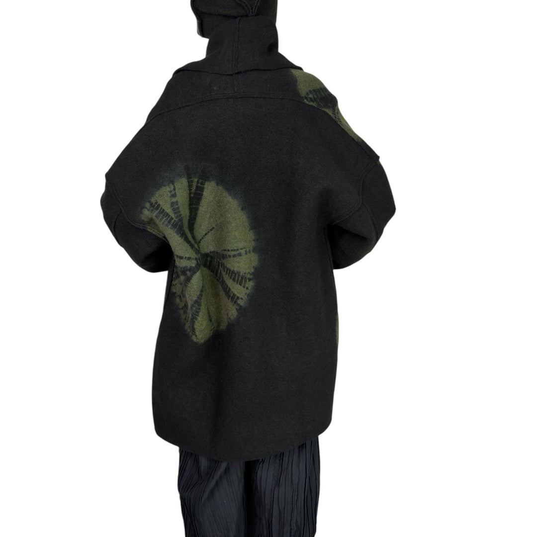 CIRCLE TIE DYE BW NEW SHAWL COAT