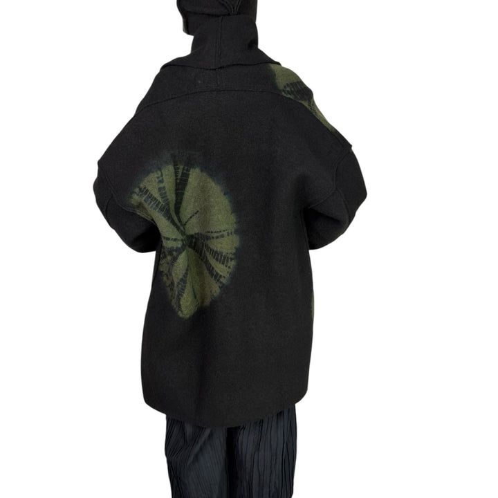 CIRCLE TIE DYE BW NEW SHAWL COAT