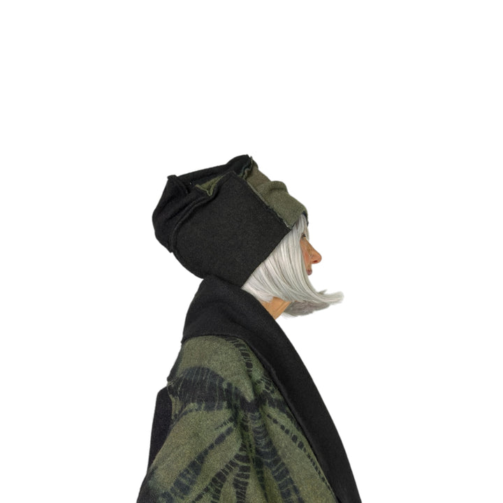 CIRCLE TIE DYE BW PATCHWORK HAT