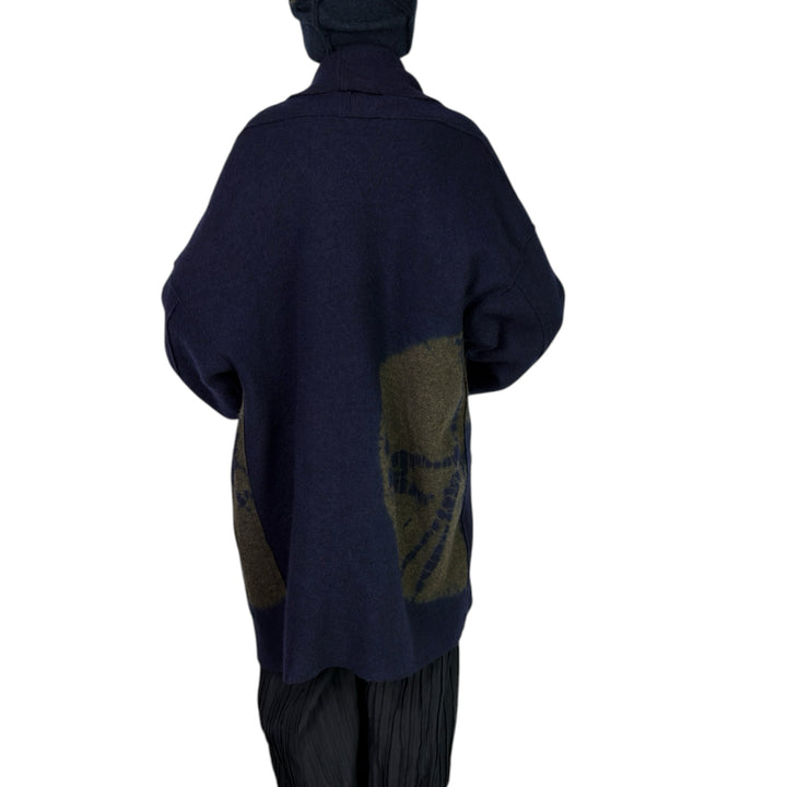 CIRCLE TIE DYE BW NEW SHAWL COAT