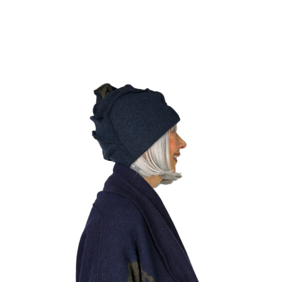 CIRCLE TIE DYE BW PATCHWORK HAT