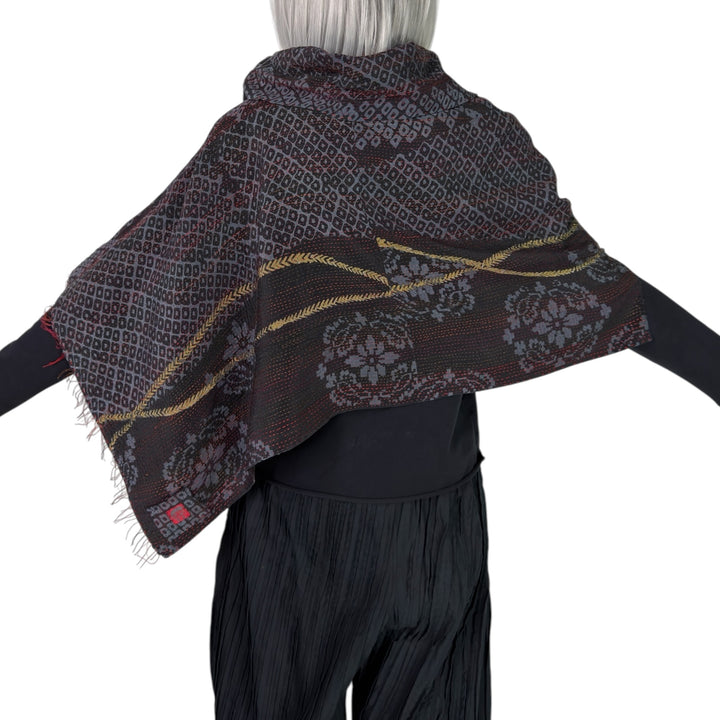 KIMONO PRINT COWL NECK CAPE