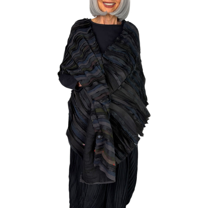 WAVY STRIPE SMALL SHAWL