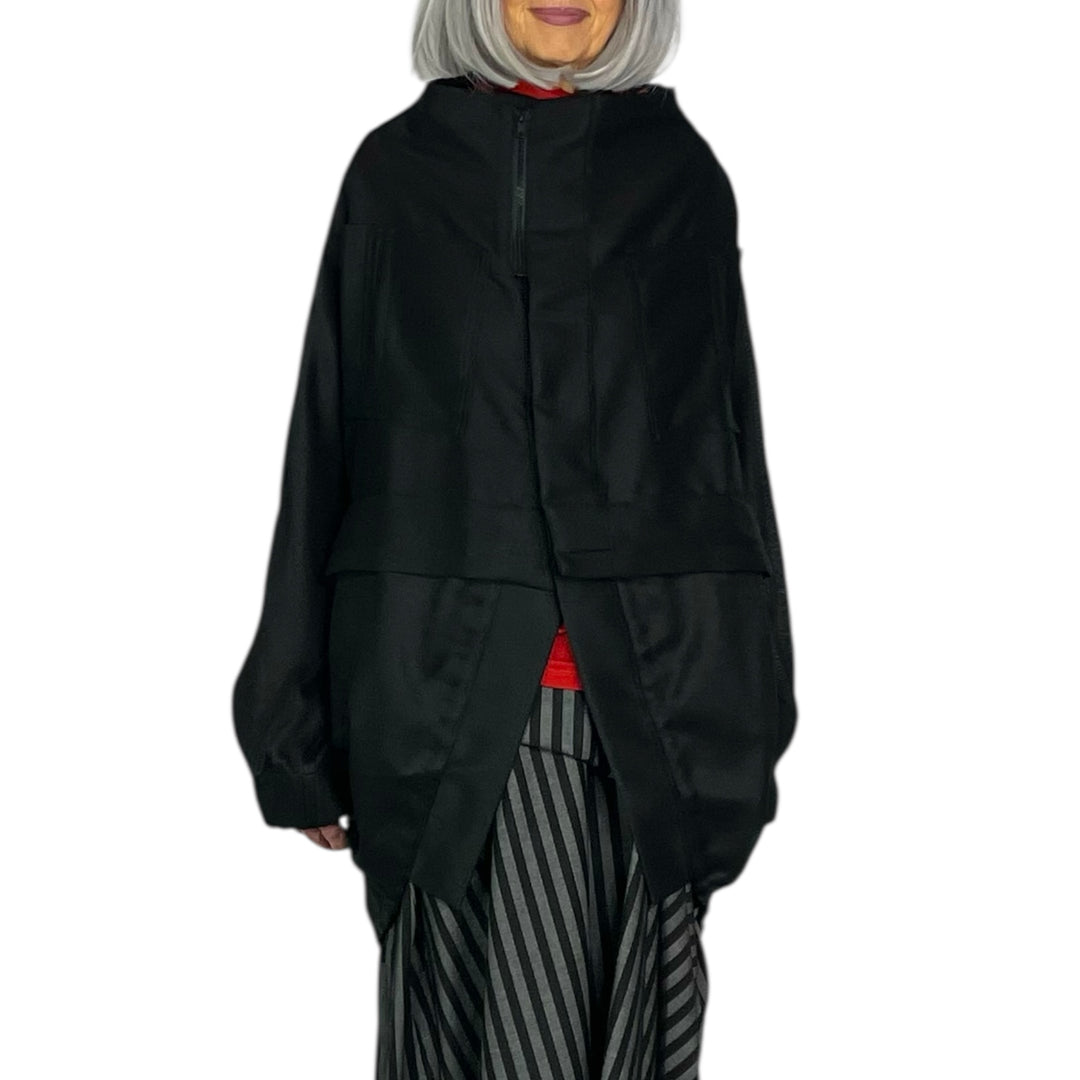 MESH ZIP COCOON JACKET