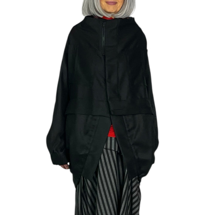 MESH ZIP COCOON JACKET