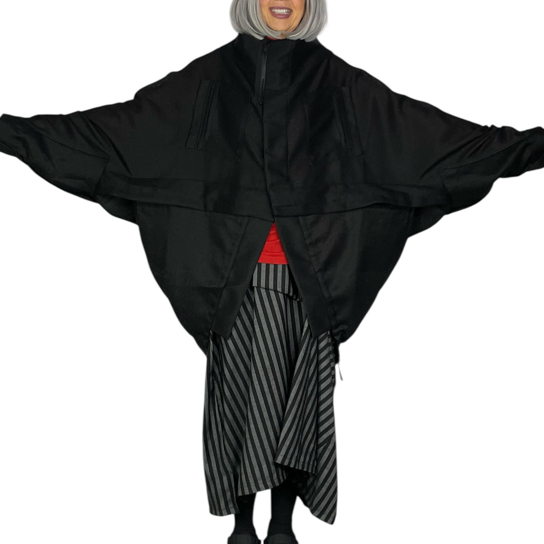MESH ZIP COCOON JACKET