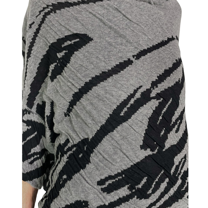 KNIT PATTERN CROP SWEATER