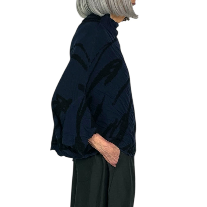 KNIT PATTERN CROP SWEATER