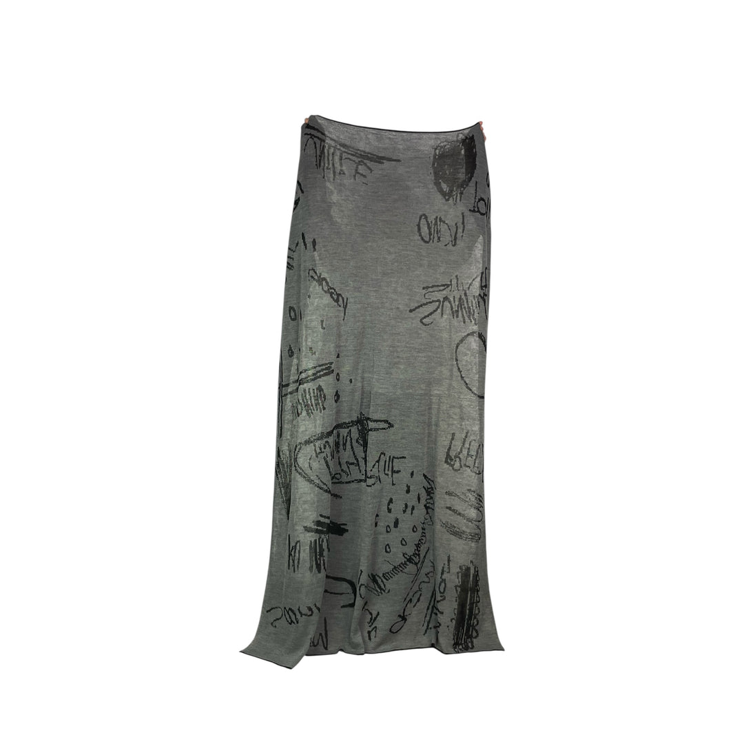DOODLE PATTERN KNIT SCARF