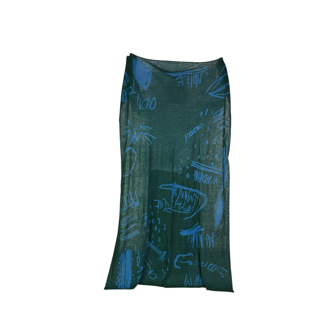 DOODLE PATTERN KNIT SCARF