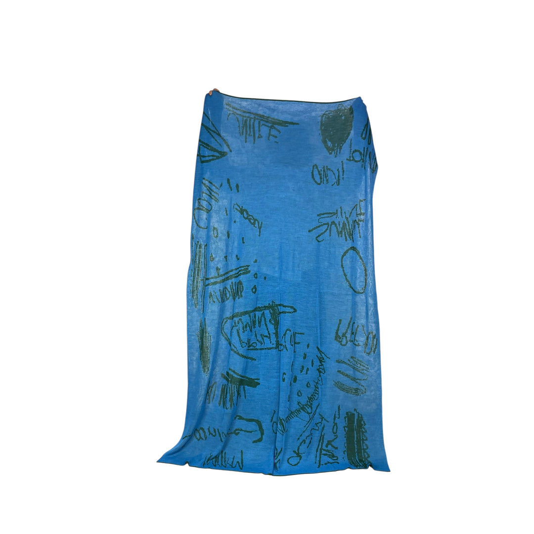 DOODLE PATTERN KNIT SCARF