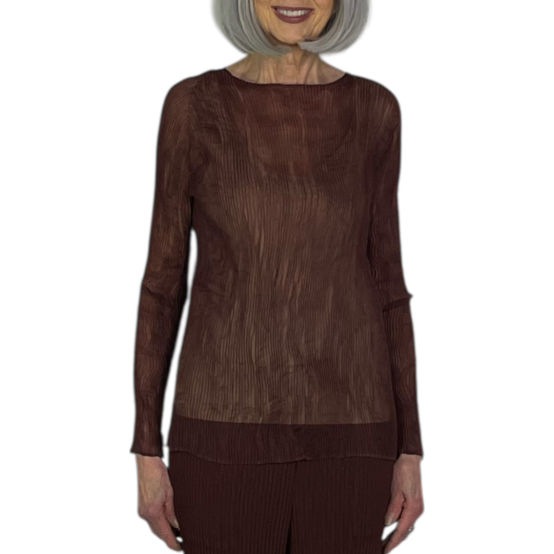 CHIFFON TWIST 2 CREWNECK TOP