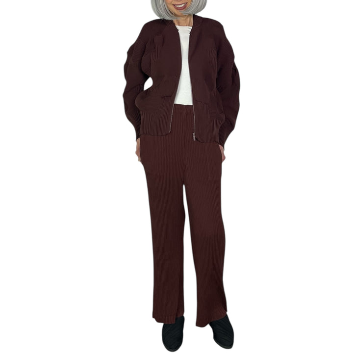 HATCHING PLEATS STRAIGHT PANT