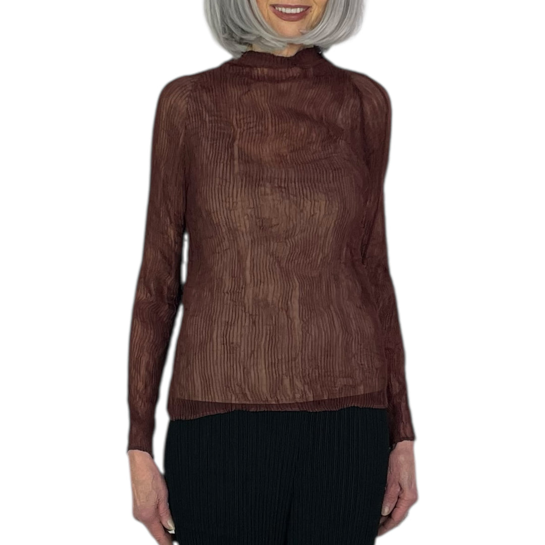 CHIFFON TWIST 2 HI-NECK TOP