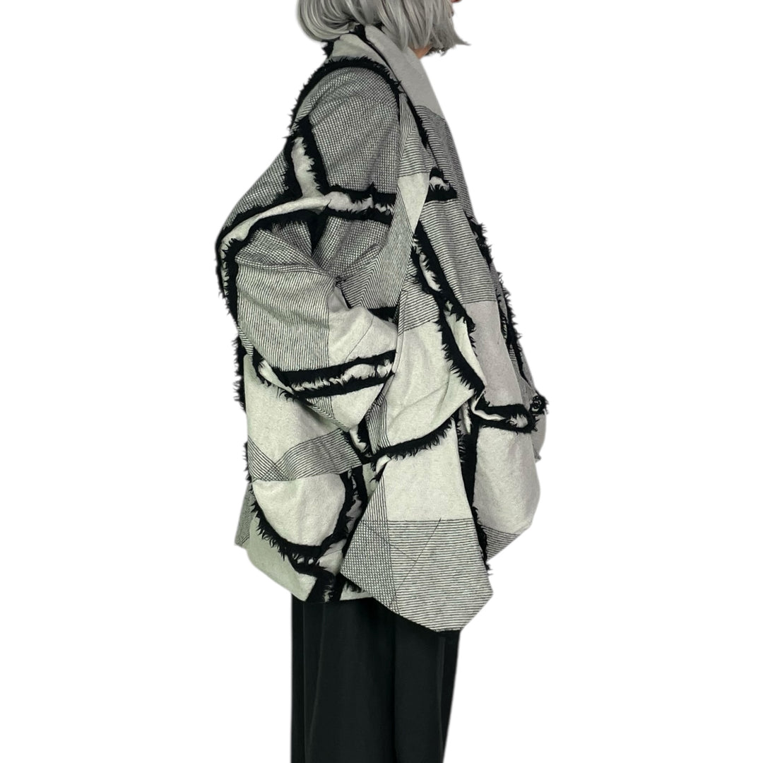 FRINGED PLAID JACKET