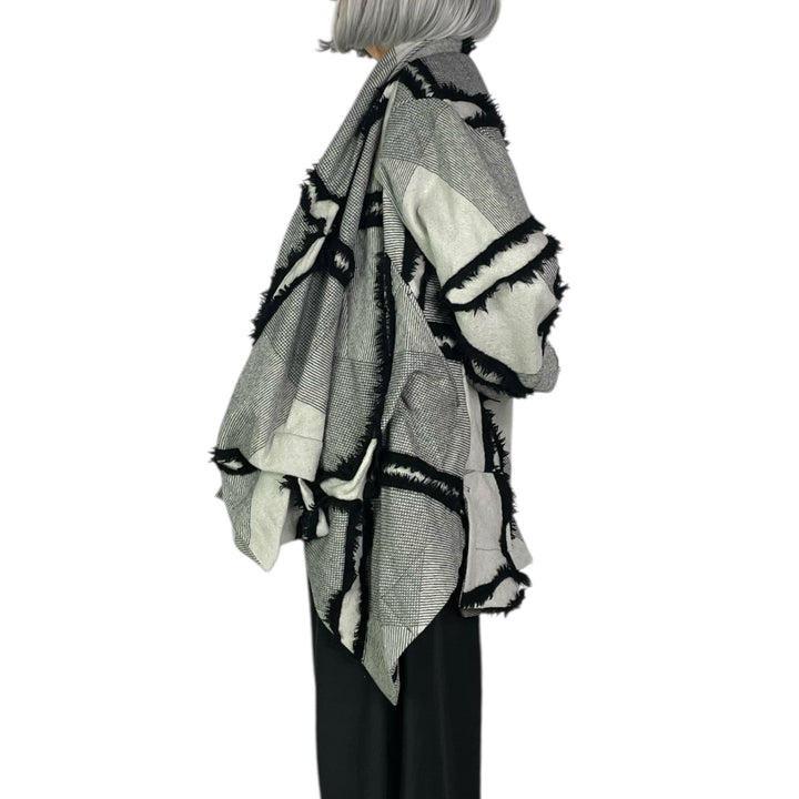 FRINGED PLAID JACKET