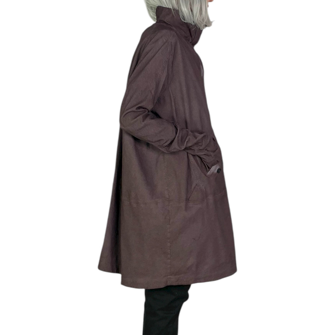 STRETCH TWILL A-LINE COAT
