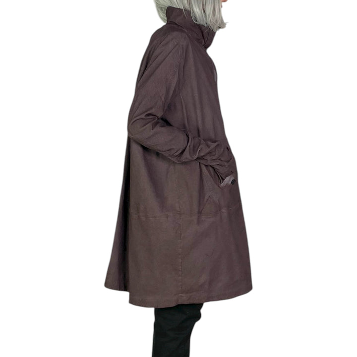STRETCH TWILL A-LINE COAT