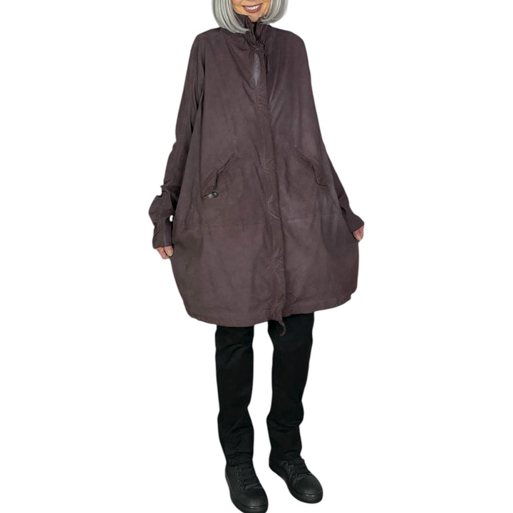 STRETCH TWILL A-LINE COAT