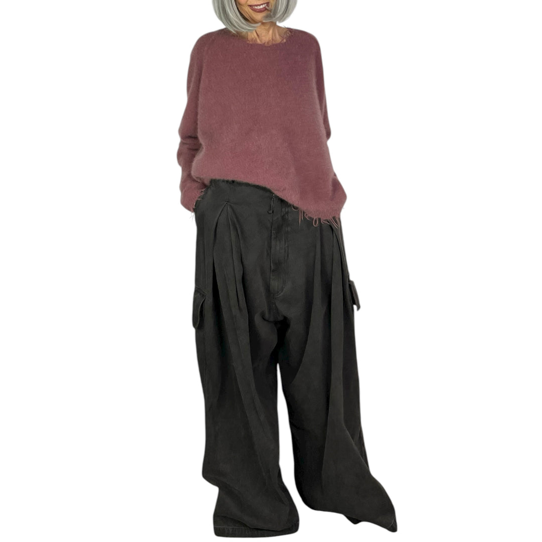 WIDE LEG DENIM TROUSERS