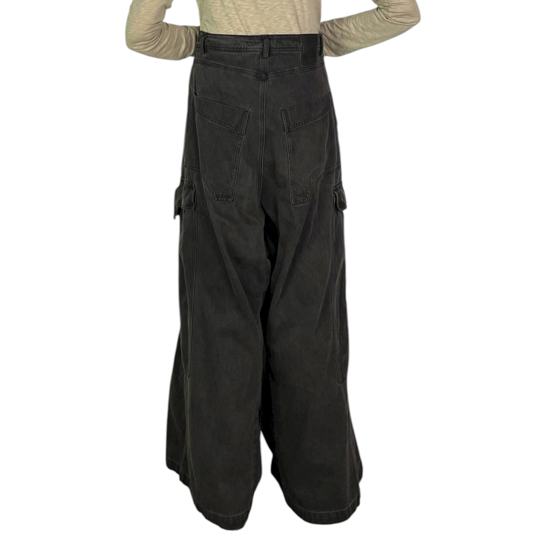 WIDE LEG DENIM TROUSERS