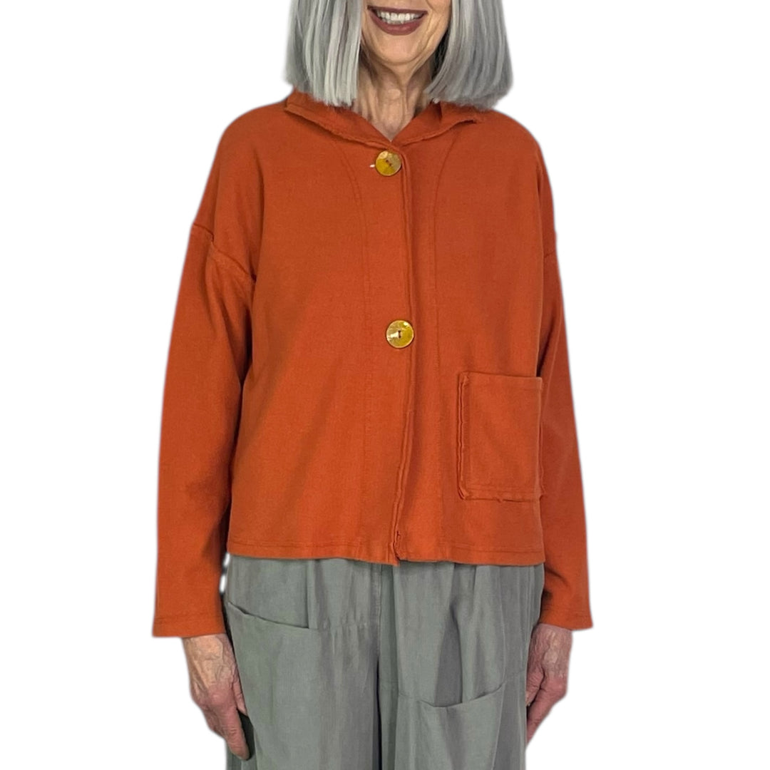 FUNNEL NECK COTTON CANVAS JACKET