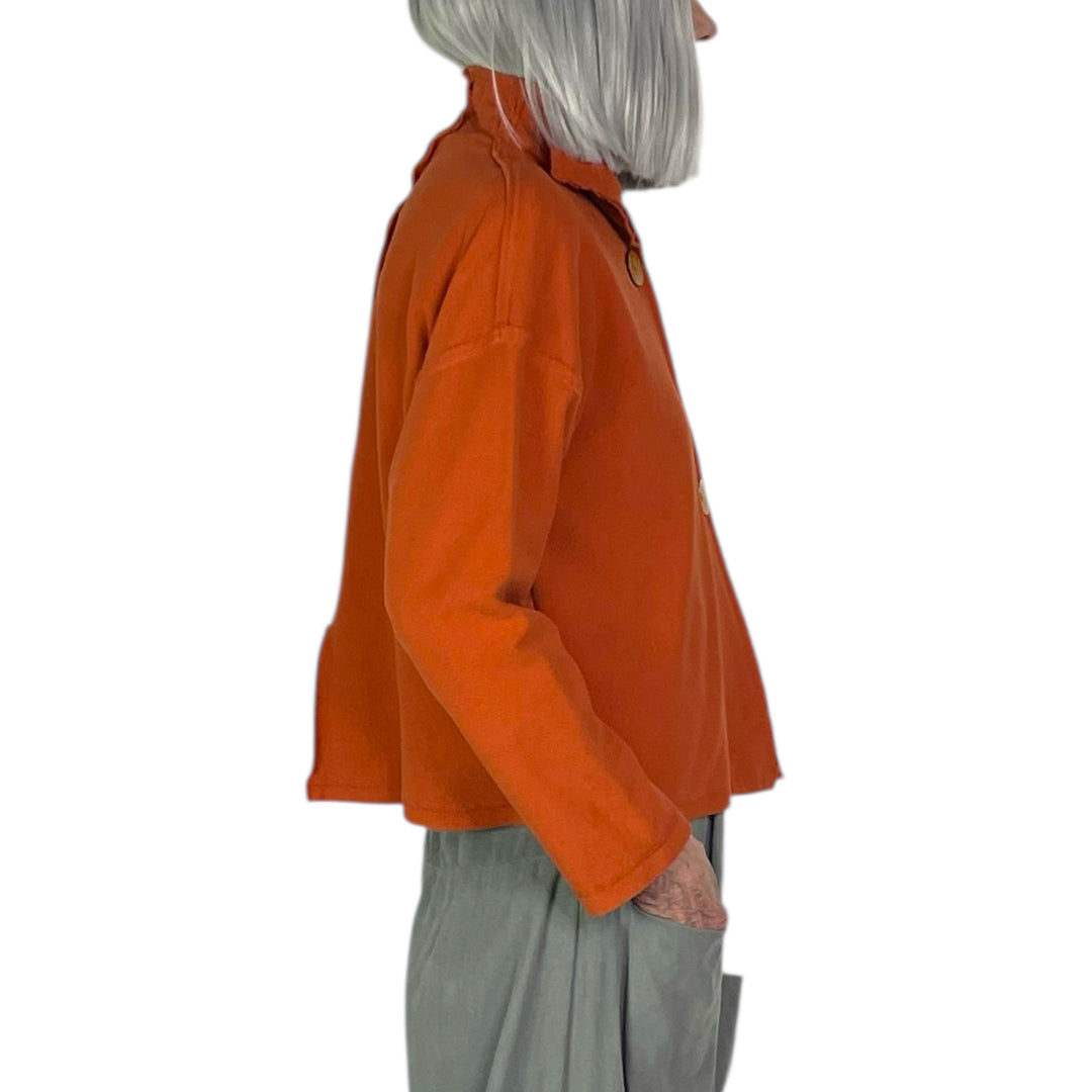 FUNNEL NECK COTTON CANVAS JACKET